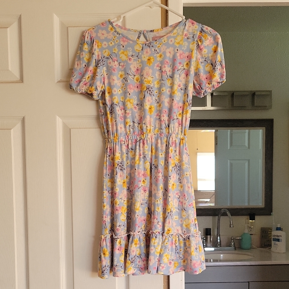 BCBGirls Kids Dress with Pink and Yellow Floral Pattern